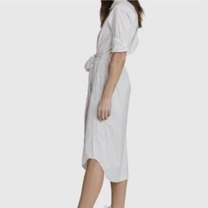 Kit and Ace Pinstriped Stretch Shirt Dress (grey/white)